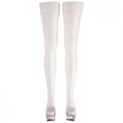 Cottelli Legwear Satin Sheer - Calze Bianche, Pizzo, Taglia L