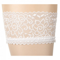 Cottelli Legwear Satin Sheer - Calze Bianche, Taglia XL
