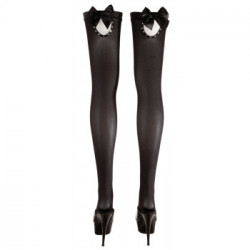 Cottelli Legwear Hold Up Stockings - Calze Autoreggenti, Nere, Fiocco, Taglia M