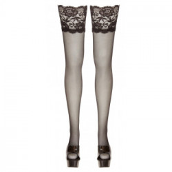 Cottelli Legwear Hold Up Stockings - Calze Autoreggenti, Nere, Pizzo, Taglia 5