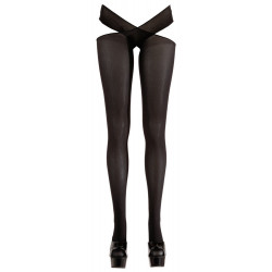 Cottelli Legwear Stockings with Waist Strap - Calze, Nere, Seducente, Aperto, Taglia S-M