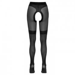 Cottelli Legwear Pantyhose Ouvert - Collant, Rete, Nero, Cavallo Aperto, Taglia 3