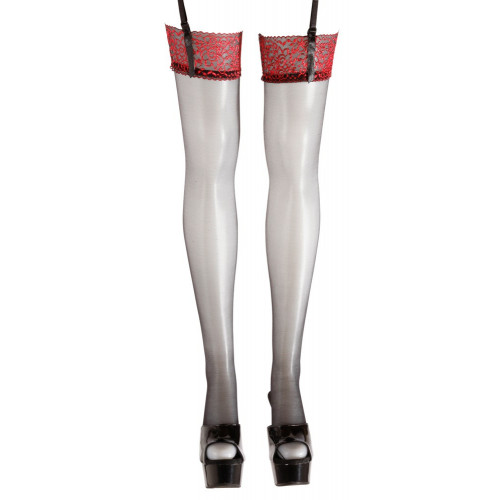 Cottelli Legwear Stockings Black Red - Calze...