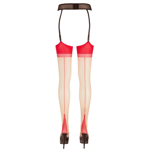 Cottelli Legwear Stockings Red - Calze ,Rosse,...