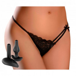 HookUp Panties Remote Bowtie Bikini - Perizoma con Plug Anale, Vibrazione, Telecomando, Ricaricabile, Taglia S-L
