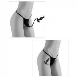 HookUp Panties Remote Bowtie Bikini - Perizoma con Plug Anale, Vibrazione, Telecomando, Ricaricabile, Taglia S-L