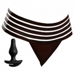 HookUp Panties Crotchless Love Garter - Perizoma con Plug Anale, Taglia S-L