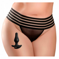 HookUp Panties Crotchless Love Garter - Perizoma con Plug Anale, Taglia XL-XXL