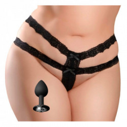 HookUp Panties Crotchless Secret Gem - Perizoma con Plug Anale, Silicone, Taglia XL-XXL