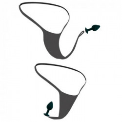 HookUp Panties Crotchless Secret Gem - Perizoma con Plug Anale, Silicone, Taglia XL-XXL