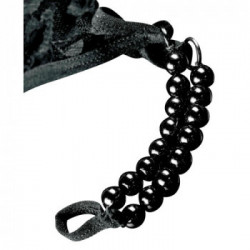 HookUp Panties Crotchless Pleasure Pearls - Perizoma con Plug Anale, Perle, Silicone, Taglia XL-XXL