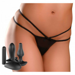HookUp Panties Remote Triple Teaser - Perizoma con Plug Anale, Vibrazione, Telecomando, Ricaricabile, Taglia S-L
