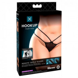 HookUp Panties Remote Triple Teaser - Perizoma con Plug Anale, Vibrazione, Telecomando, Ricaricabile, Taglia XL-XXL