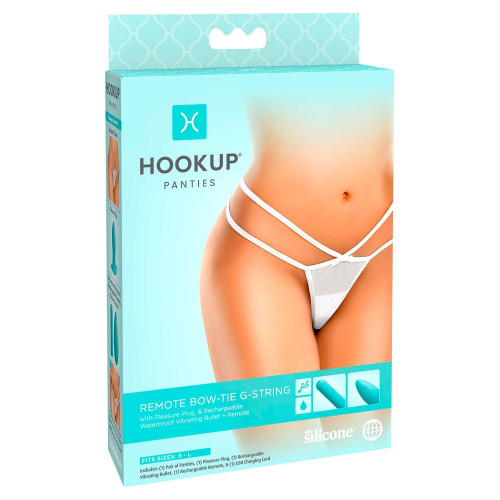 HookUp Panties Remote Bow Tie G String -...