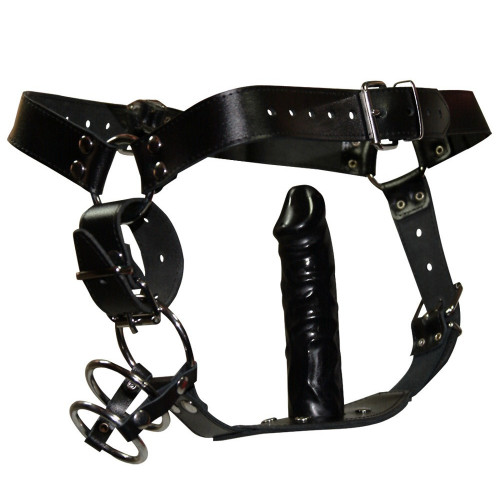 Zado String with Straps - Perizoma Nero, Dildo,...