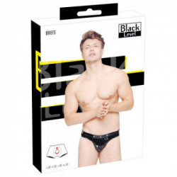 Black Level Vinyl Man Briefs -  Slip, Uomo, Nero Lucido, Taglia XL