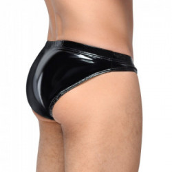 Black Level Vinyl Man Briefs -  Slip, Uomo, Nero Lucido, Taglia XL