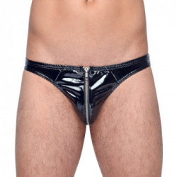Black Level Vinyl Man Briefs - Slip, Uomo, Nero, Lucido, Zip, Taglia L