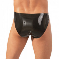 Late X Men's Latex Briefs - Slip, Lattice, Uomo, Pene Scoperto, Nero, Taglia S-L