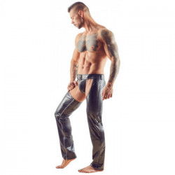 Svenjoyment Chaps & String - Pantaloni, Neri, Perizoma, Taglia M