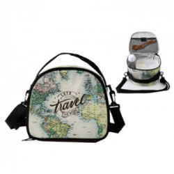 Lunch bag OLD MAP, con tracolla