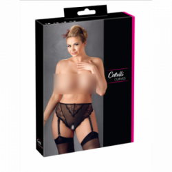 Cottelli Curves Suspender Briefs - Slip, Reggicalze, Nero, Taglia 3XL