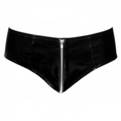 Black Level Vinyl Pants With Zip - Slip, Nero, Lucido, Aperto, Taglia XL