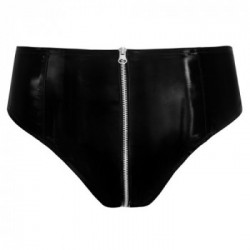 Black Level Vinyl Pants With Zip - Slip, Nero, Lucido, Aperto, Taglia XL