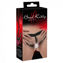 Bad Kitty String with Clamps - Perizoma, Morsetti per Labbra Vaginali, Stimolante