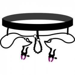 Bad Kitty String with Clamps - Perizoma, Morsetti per Labbra Vaginali, Stimolante