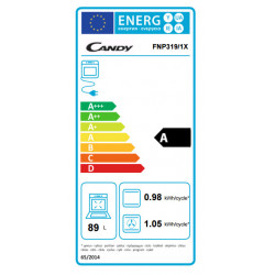 Candy FNP 319/1X - Forno Elettrico da Incasso, 90 cm, 89 Litri, Inox, Classe A