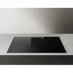 Elica NIKOLATESLA PRIME S BL/A P/83 - Piano Induzione con Cappa Aspirante Integrata, Vetro Nero e Ghisa, PRF0185059, A