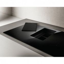 Elica NIKOLATESLA PRIME S BL/A P/83 - Piano Induzione con Cappa Aspirante Integrata, Vetro Nero e Ghisa, PRF0185059, A