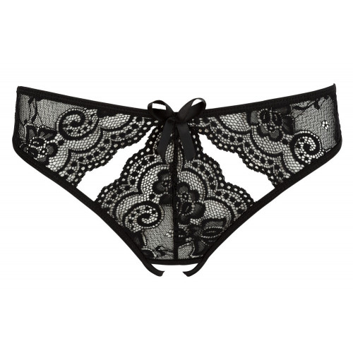 NoXqse Crotchless Briefs - Slip, Pizzo, Nero,...