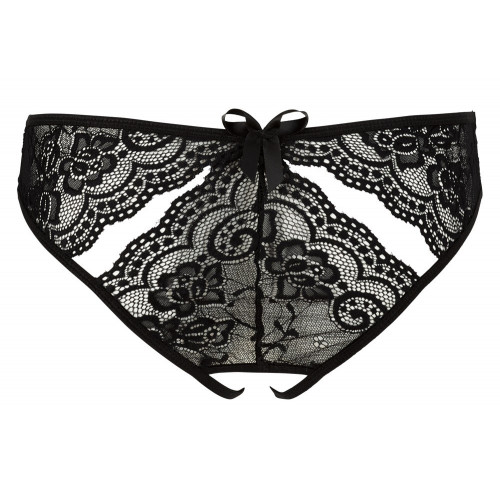 NoXqse Crotchless Briefs - Slip, Pizzo, Nero,...