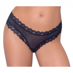 Cottelli Lingerie Briefs Lacing - Slip Nero, Morbido, Elastico, Taglia S