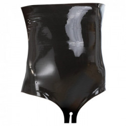 Late X Waist High Latex Briefs - Slip, Lattice, Vita Alta, Nero, Taglia L