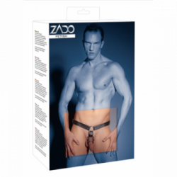 Zado String with Straps - Perizoma, Dildo e Anelli per il Pene, Nero, Taglia S-M