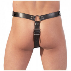 Zado String with Straps - Perizoma, Dildo e Anelli per il Pene, Nero, Taglia S-M