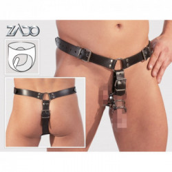 Zado String with Straps - Perizoma, Dildo e Anelli per il Pene, Nero, Taglia S-M