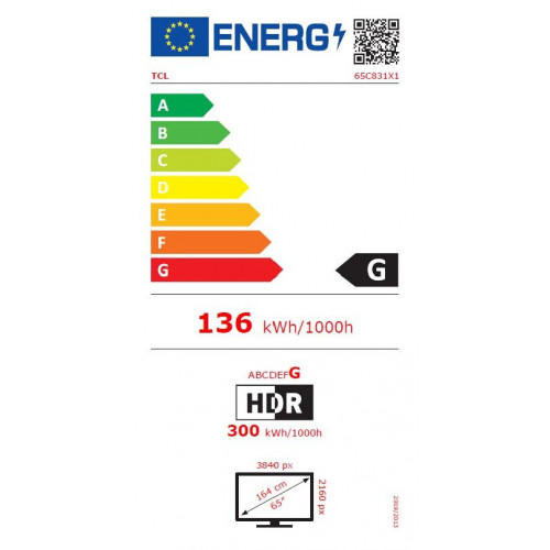 TCL 65C831 - Smart TV 65 Pollici Qled Mini Led,...