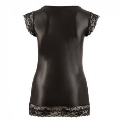 Cottelli Curves Wet Look - Miniabito, Pizzo, Nero, Intrigrante, Taglia XL