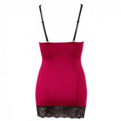 Cottelli Lingerie Chemise - Miniabito, Rosso, Pizzo Nero, Taglia XL
