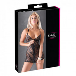 Cottelli Lingerie Lace - Miniabito, Nero, Pizzo, Zip, Scollatura Posteriore, Taglia M