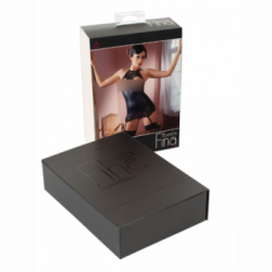 Abierta Fina Lingerie Dress - Miniabito, Nero, Seno Scoperto, Stiloso, Taglia S