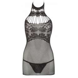 Mandy Mystery Net - Miniabito, Rete, Pizzo, Sensuale, Nero, Taglia S-L