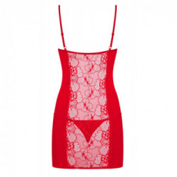 Obsessive Heartina - Miniabito, Perizona, Rosso, Pizzo, Aderente, Taglia L-XL