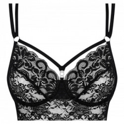 Obsessive Dress - Miniabito, Nero, Pizzo, Seducente, Taglia L-XL