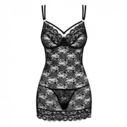 Obsessive Dress - Miniabito, Nero, Pizzo, Seducente, Taglia L-XL