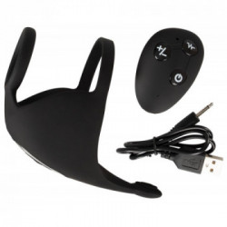 Rebel Cock e Ball - Anello per il Pene con Massaggiatore dei Testicoli, 10 MOD di Vibrazione, Telecomando, Ricaricabile